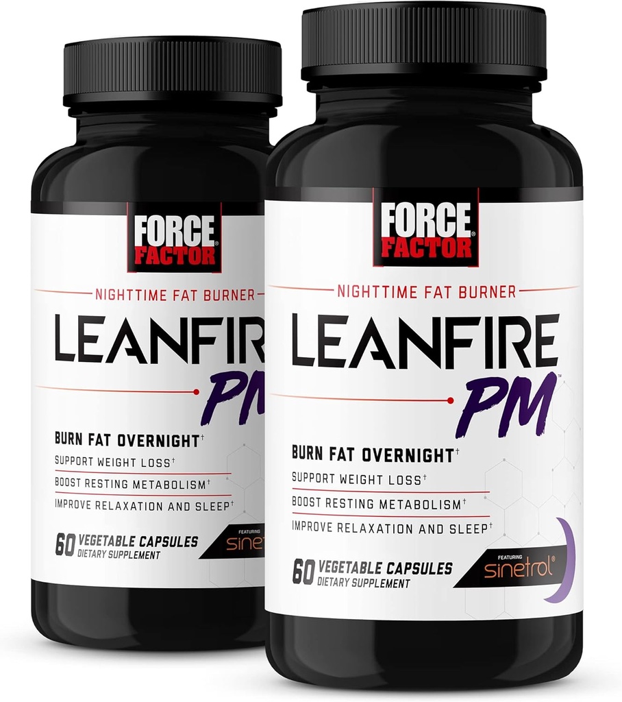 포스 요인 LeanFire PM, 여성과 남성, 지방 버너 및 하룻밤 체중 감소 알약을 위한 체중 감소 알약, Melatonin, 60 조사와 더불어 부스트 대사,