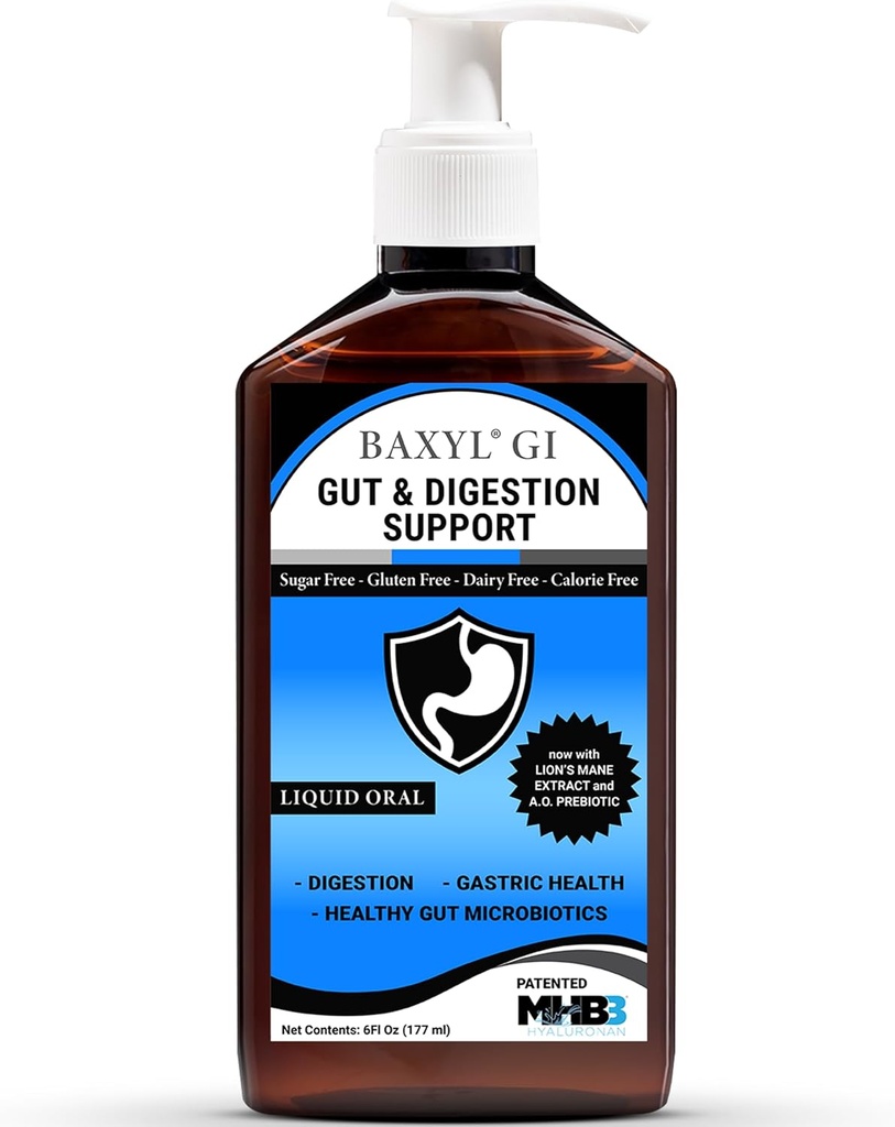 BAXYL® GI - 소화, 소화 보조 및 자극 - GERD (Acid Reflux), IBS, Crohn의 - (특허, 유기, Vegan, 미국에서 만든) | 36 일 공급 - 6 Fl oz