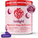 복숭아 완벽한 Twilight 마그네슘 글리세라이드 수면 Multivitamin 마그네슘 보충 유기 타트 체리, Chamomile, 5-HTP, L-Tryptophan, 자연 수면 소녀 Mocktail, 60 캡슐, 30 서빙