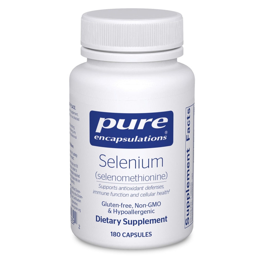 Pure Encapsulations Selenium - 200 mcg - 건강한 세포 기능, 면역 체계 & 산화 방지제 방어 - 미네랄 보충 - Vegan & 글루텐 무료 - 180 캡슐