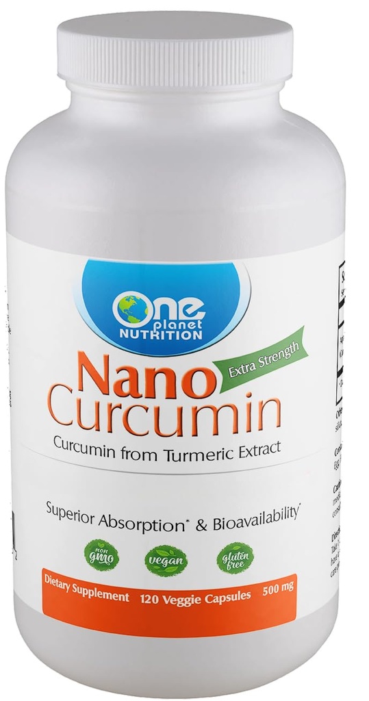 1개의 행성 영양 Nano Curcumin 500 mg Veggie 캡슐 (120의 서빙), 높은 흡수를 위한 나노, 지원 면역력, 비 GMO, Vegan, 글루텐 자유로운