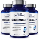 1MD 영양 CurcuminMD Plus - Boswellia Serrata가있는 Turmeric Curcumin - 285x More Absorbable | 관절 자극, 근육 회복 및 계류 지원 | 180 캡슐 (3-Pack)
