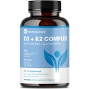 Pure Micronutrients 비타민 D3 K2 보충 | MK7 100mcg, D3 5000 iu, 칼슘 + BioPerine | 근육 & 뼈 건강, 심장, 면역력 및 에너지 지원 | Vegan | 60 캡슐