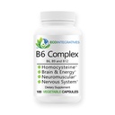 B6 Complex Vegan 비타민 B6, B9 Folate, B12 Methylcobalamin는 심장 혈관, 신경 근육, 신경 체계, Homocysteine, 에너지, 혈액 세포 & 뼈 건강 100 모자를 지원합니다