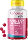 활성 PLUS 헤어 스킨 & 손톱 Gummies - 엑스트라 스렌지 Biotin, VIT A, C, D3, E 비타민 - 채건, 헤어 성장 보충 - 젤라틴 - 무료 60 카운트