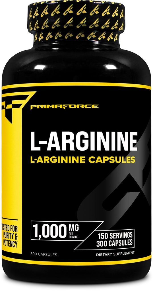 Primaforce L-Arginine (300 캡슐, 150 서빙 / 1,000 mg L-Arginine Per 서빙) | 남자와 여자를위한 추가 강도 아미노산 보충 - 글루텐 무료, 비 GMO