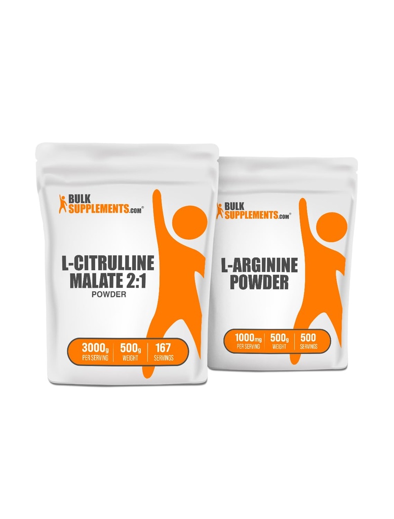 BulkSupplements Citrulline Malate 2 : 1 500g + L-Arginine 500g 번들