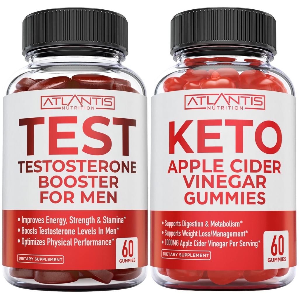 아틀란티스 영양 테스토스테론 부스터 60 Gummies + Keto Apple Cider Vinegar 60 Gummies