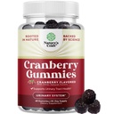 여성과 남성을위한 자연적인 크랜베리 Gummies - Urinary Tract Health Kidney Support Bladder & Immune Health - Vegan 글루텐 & 젤라틴 무료