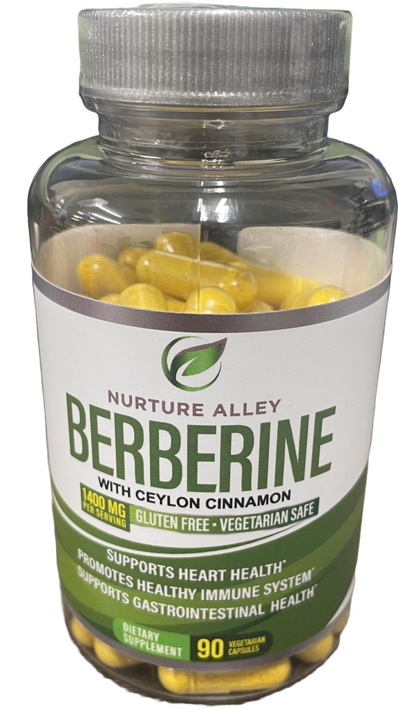 Berberine HCL 1200mg 및 유기 Ceylon Cinnamon 200mg - Metabolism 및 Immune 시스템 지원 보충 - 90 캡슐