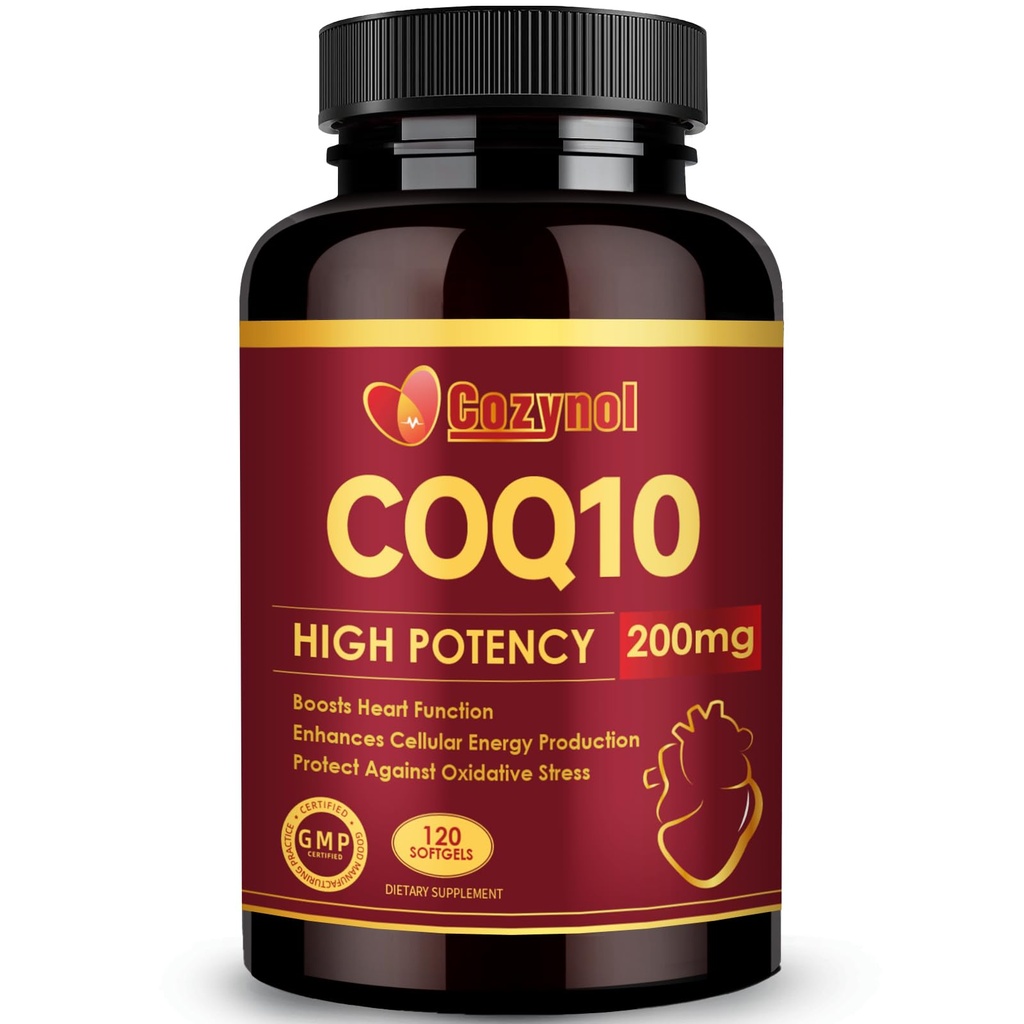 PQQ & Omega 3, 최대 흡수 Coenzyme Q10, 심장 & 에너지 건강을 위한 강력한 산화 방지제, 120 조사, 4 달 공급, 비 GMO를 가진 CoQ10 200mg Softgels