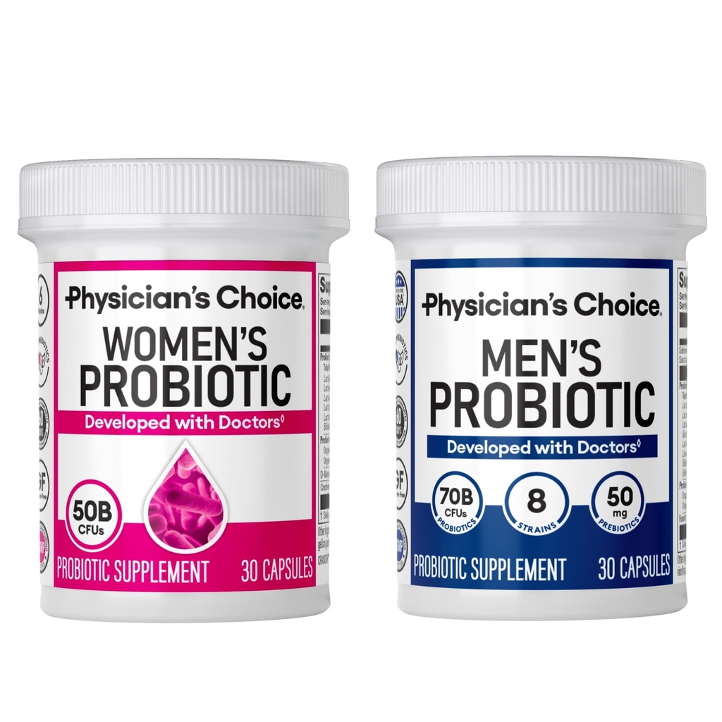 그의 & Hers Probiotic 번들 - Mens Probiotic (30ct) + Womens Probiotic (30ct)