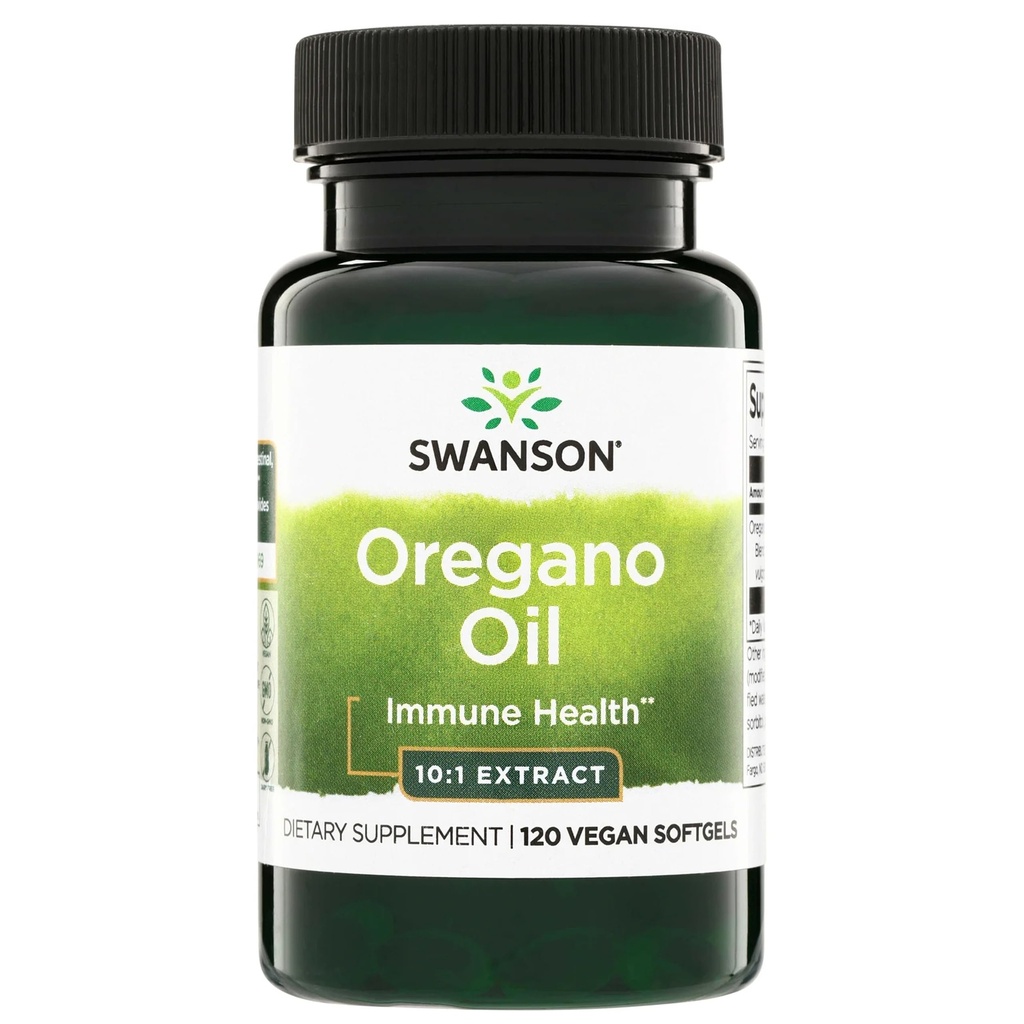 Swanson Oregano 오일 10 : 1 추출물-자연 보충 소화 건강 - 호흡기 및 소변 검사 건강 지원 (120 Softgels, 150mg 각각)