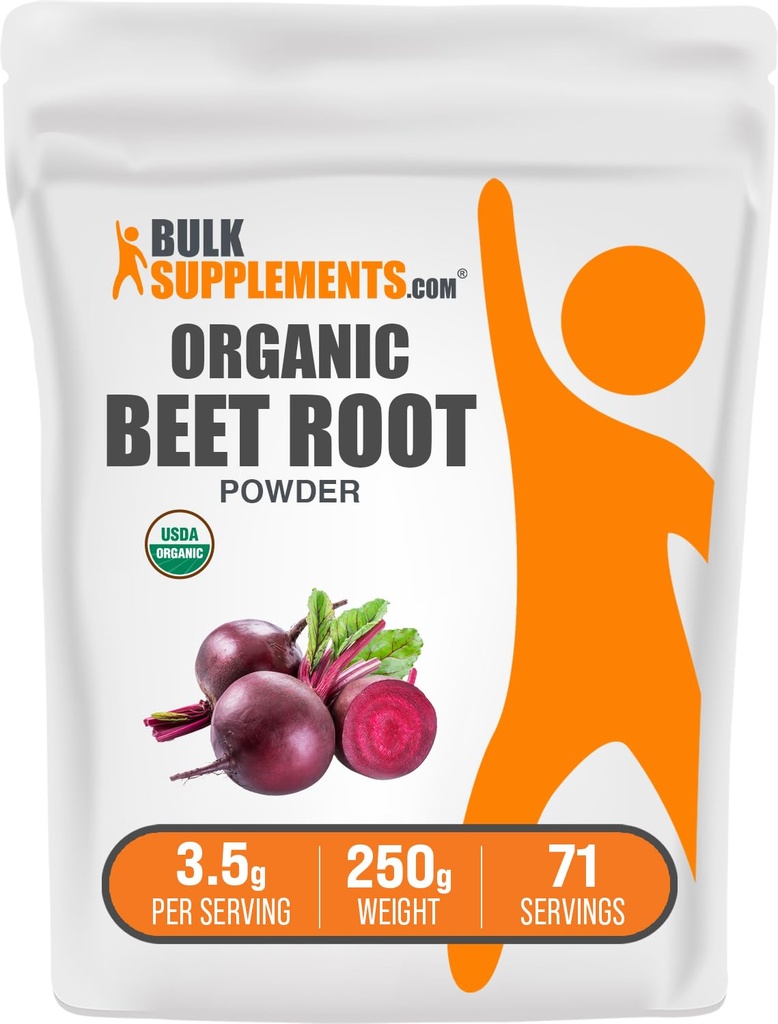 BulkSupplements.com 유기 사탕수수수 뿌리 분말 - Superfood 보충교재, 사탕수수수수 뿌리 보충교재 - Vegan & 글루텐, 봉사 당 3.5g, 250g (8.8 oz) (팩 1)
