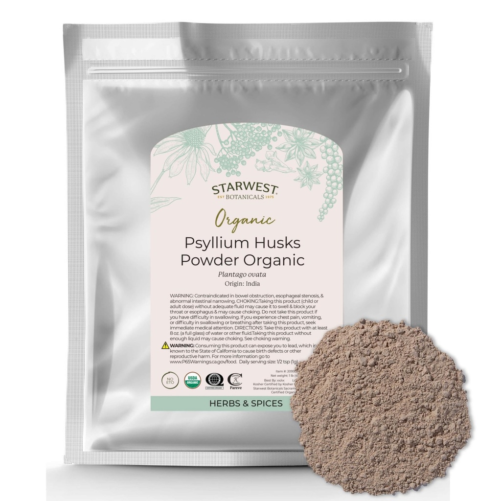 Starwest Botanicals 유기 Psyllium 껍질 분말, 1 파운드