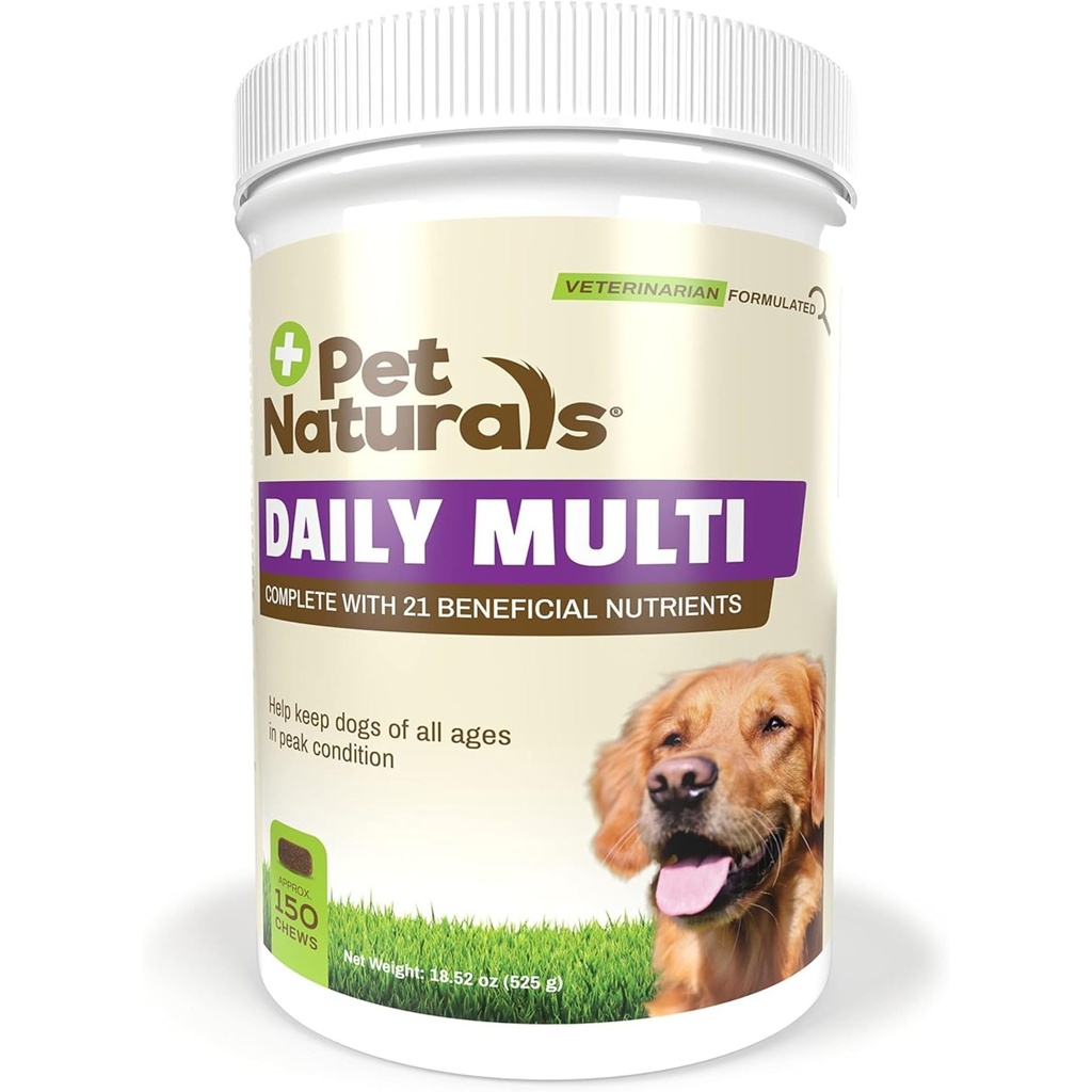 애완 동물 자연적인 개를 위한 매일 Multivitamin, Veggie 풍미, 150 Chews - 아미노 산 및 산화 방지제를 가진 Yummy Chews - 에너지, 대사 기능 및 애완 동물 웰니스를 지원합니다