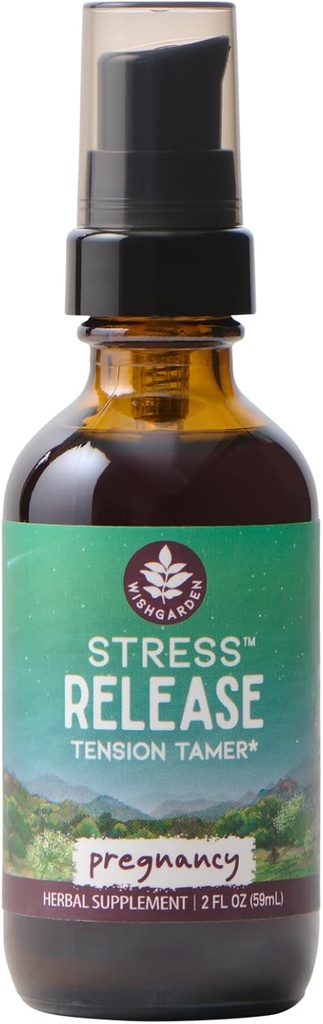 WishGarden Herbs Stress Release for Pregnancy - 레몬 Balm & Chamomile, 임신 및 Postpartum에 대한 Adrenal Supports Relaxation 및 Calm, 2oz와 자연 초본 스트레스 완화 보충