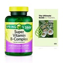 Sprin Val-Ley Super Vitamin B-Complex Tablets Dietary Supplement Value Size, 250 Count (8 개월 이상 공급) + 독점적 인 Vtmx 비타민 가이드 (2 항목)