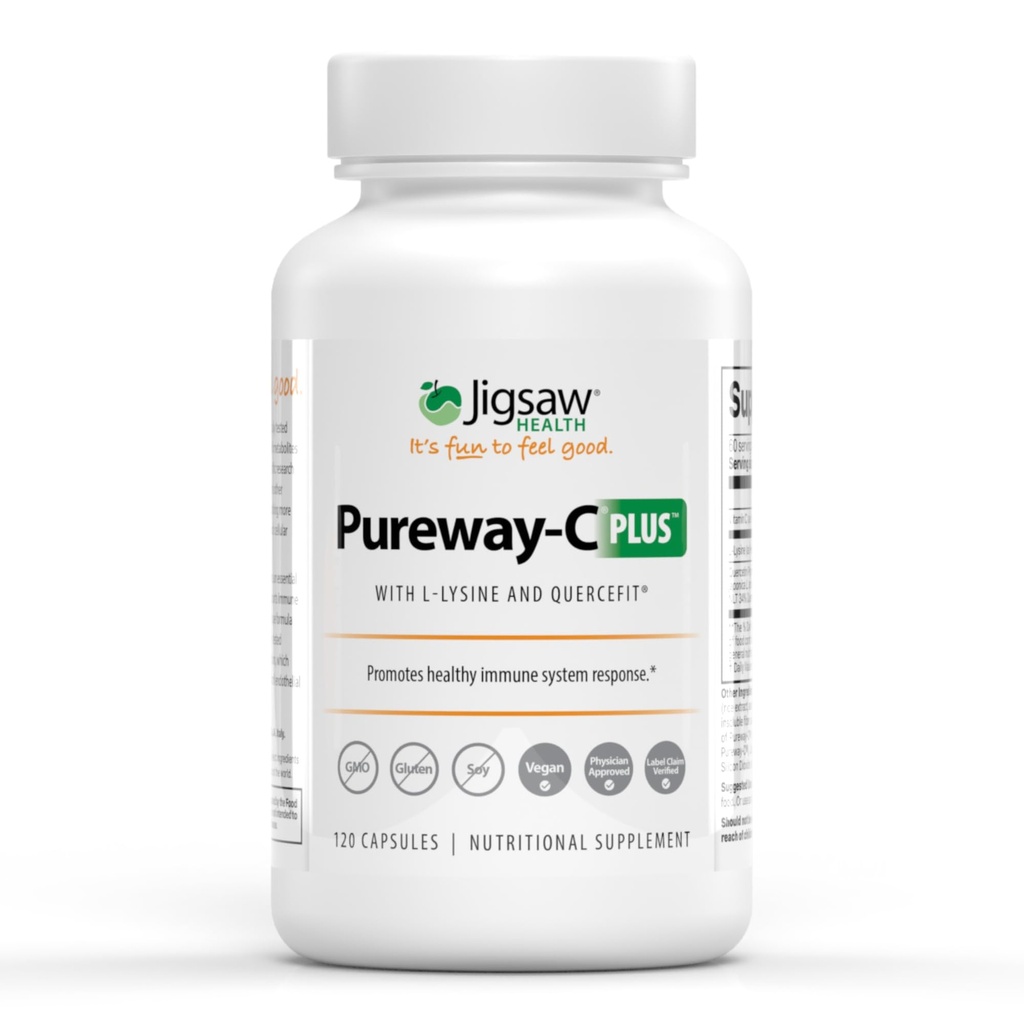 Jigsaw Health Pureway-C Plus | L-Lysine, Quercetin의 비타민 C | 건강한 면역 체계 대응 | 120 캡슐 | 60 인분