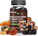 9 in 1 Mushroom Gummies with Lion's Mane for Focus Supplement and Energy Supplements to Support Immune System De-Stress Boost Mood & Energy 60 Count Kombucha 풍미