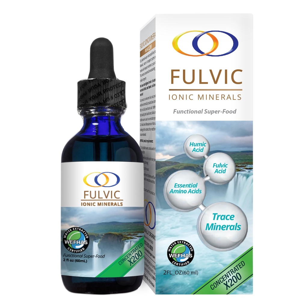 Optimally 유기 물 추출 Fulvic Ionic 미네랄 X200 - 특허 BioActive Fulvic 산, Humic 산, Trace 무기물, Electrolytes & Essential 아미노산 - 5 개월 공급