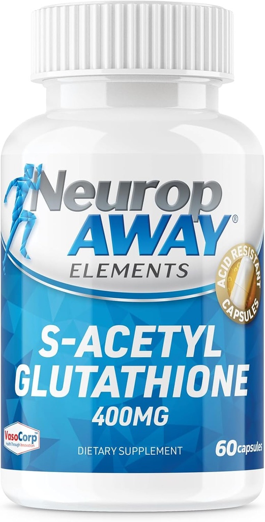 NeuropAWAY 요소 S-Acetyl-Glutathione 400mg 산 저항하는 캡슐 60ct (병 당 400mg 캡슐) 3rd 당 시험되는 cGMP 시설에서