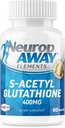 NeuropAWAY 요소 S-Acetyl-Glutathione 400mg 산 저항하는 캡슐 60ct (병 당 400mg 캡슐) 3rd 당 시험되는 cGMP 시설에서