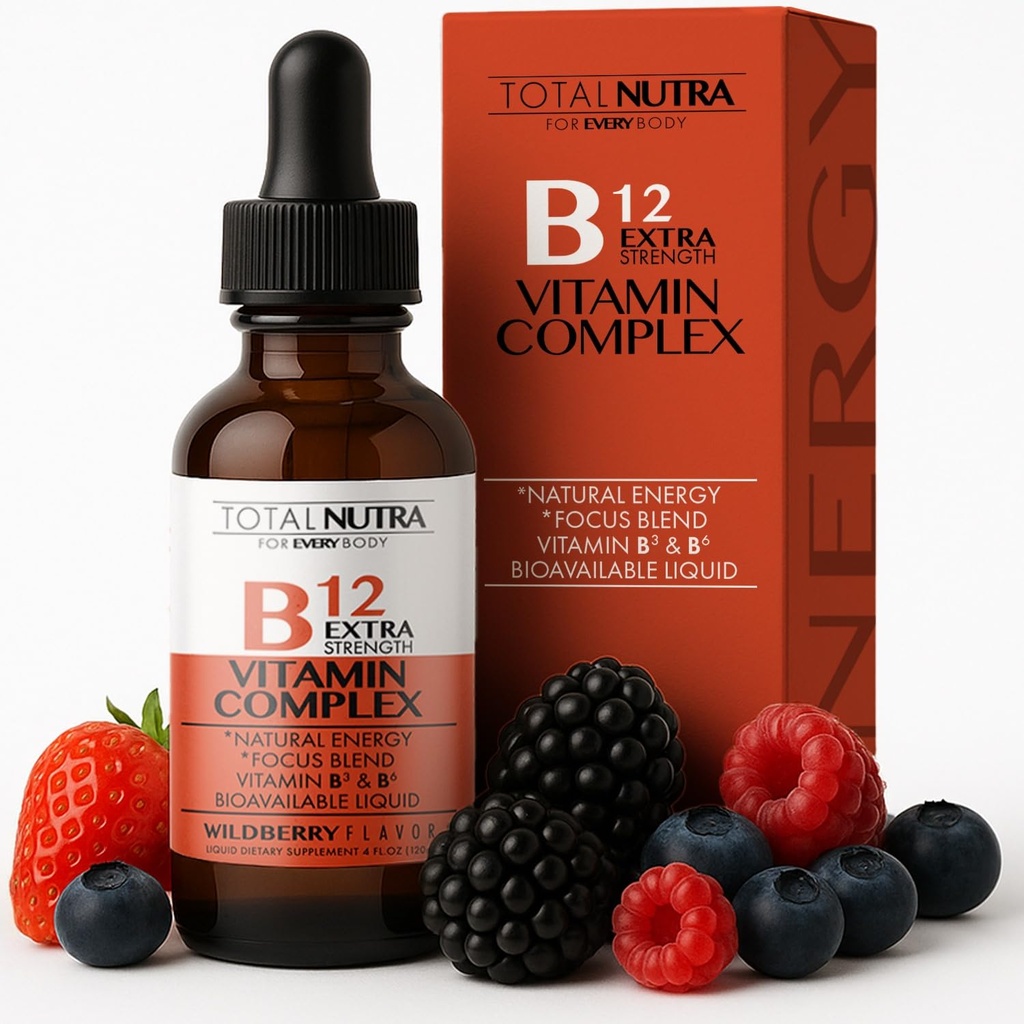 추가 강도 액체 B12 비타민 드롭 - 비타민 B12, B6, B3- Vegan 및 비 GMO- 즉시 에너지, 녹색 차, Carnitine & Ginkgo Biloba- 대안 B Complex 캡슐
