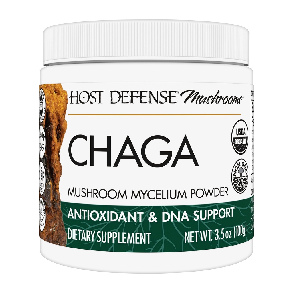 Host Defense Chaga Powder - Immune System Support Supplement - 산화 방지제 활동 지원을위한 Chaga 버섯 분말 - 식 버섯 보충 - 3.5 oz (66 서빙) *