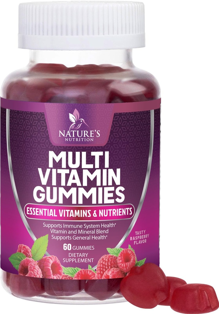 비타민 A, C, D, B12을 가진 성인을 위한 Multivitamin Gummies - 여성 & 남자를 위한 비타민 & 무기를 가진 매일 영양 지원을 위한 Gummy Multivitamins, 성격의 다 VIT 비타민 - 60 Gummies