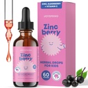 JoySpring ZincBerry - 아이 아연 & 비타민 보충 (2개 fl oz) 아이 2-16+를 위한 Elderberry 풍미를 가진 면역 지원 하락 10 년