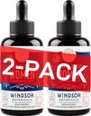 여성 2-Pack 용 WINDSOR BOTANICALS 액체 철 보충 - 엽산, 비타민 C, 빈혈, 생리, 임신 지원을위한 Vegan 액체 철 보충제 - 드롭 오렌지 맛 - 2x2oz