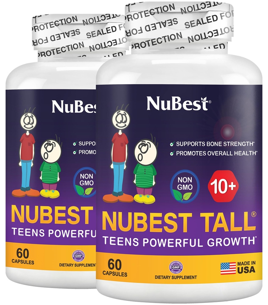 NuBest Tall 10 + - 고급 뼈 강도 포뮬러 - 지원 면역, 건강 개발 및 최선의 웰빙 - 어린이 (10 +) & 청소년 누가 음료 우유 매일 - 팩 2 | 2 개월 공급