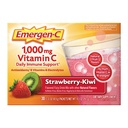 Emergen-C 1000mg 비타민 C 면역 지원 분말 Strawberry Kiwi 30CT에는 아연, 망간, 7 B 비타민 및 전해질이 포함됩니다.