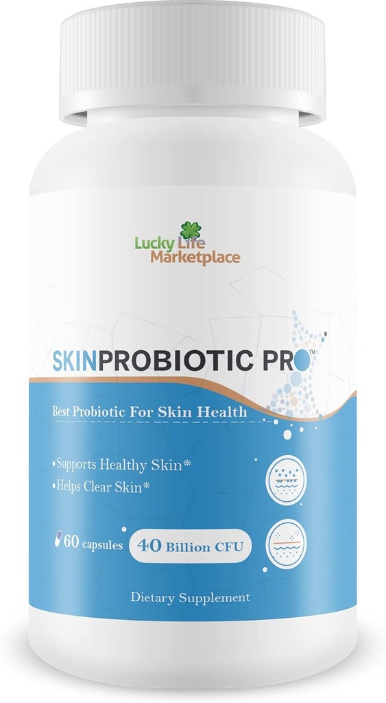 피부 프로바이오틱 프로 - Probiotic 피부 건강 지원과 함께 내부에서 건강한 피부를 지원 - 도움말 지원 Decreased Blemishes, Pimples, Redness - Hydrated & Healthy Looking skin을위한 Probiotics