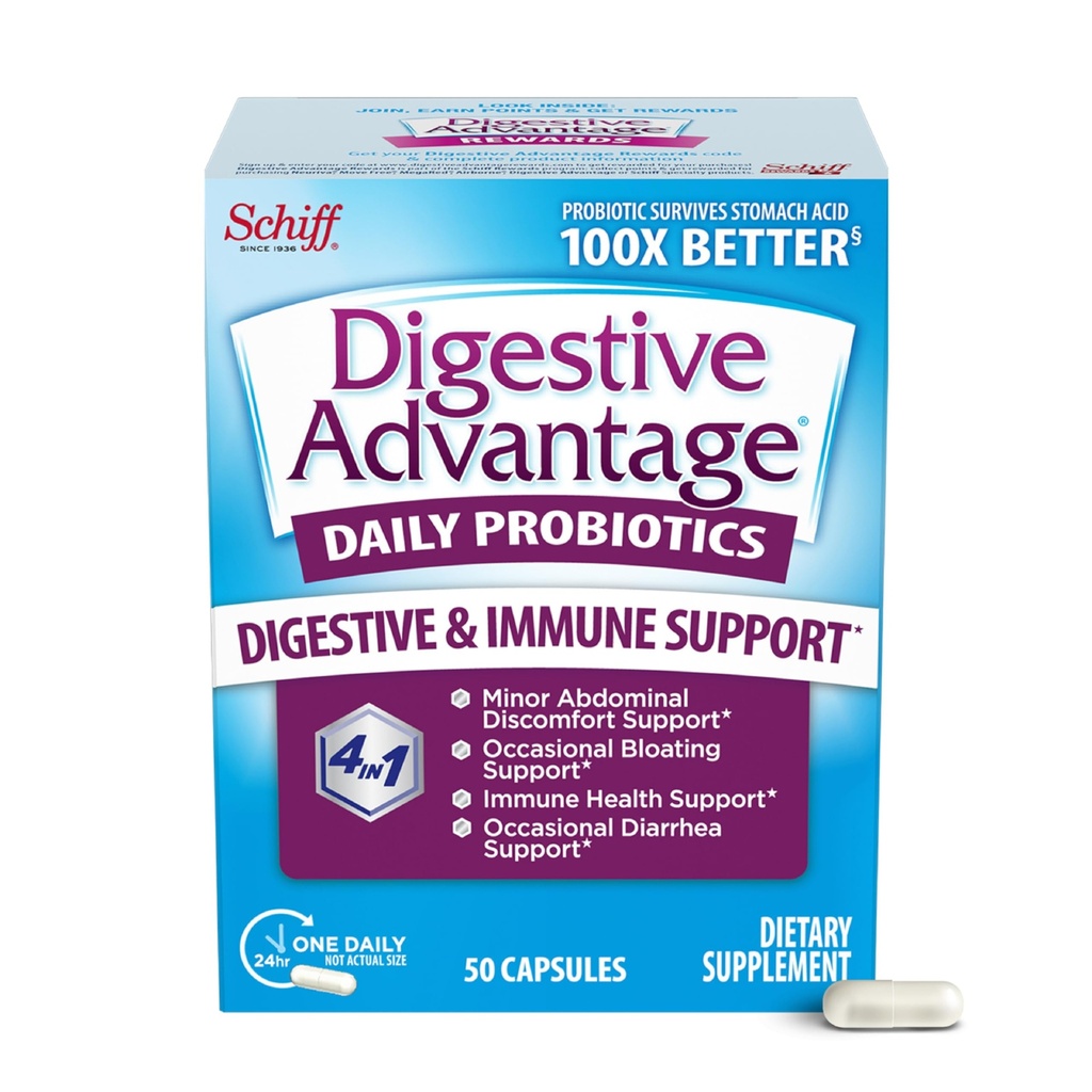 소화 건강, 여성 & 남자를 위한 매일 Probiotics를 위한 소화 이점 Probiotics는, Gut 건강, Occasional Bloating & Diarrhea, Minor Abdominal Discomfort, & 면역 지원, 50ct 캡슐을 지원합니다
