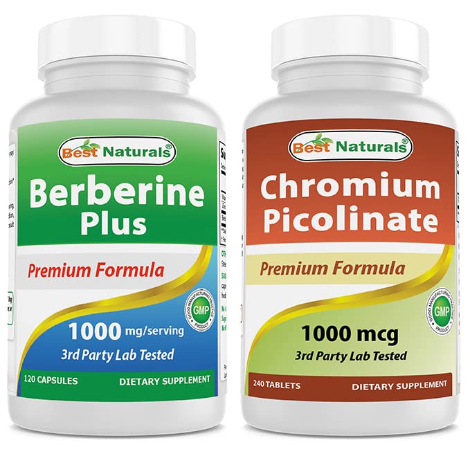제일 자연적인 Berberine 플러스 1000mg & 크롬 Picolinate 1000mcg