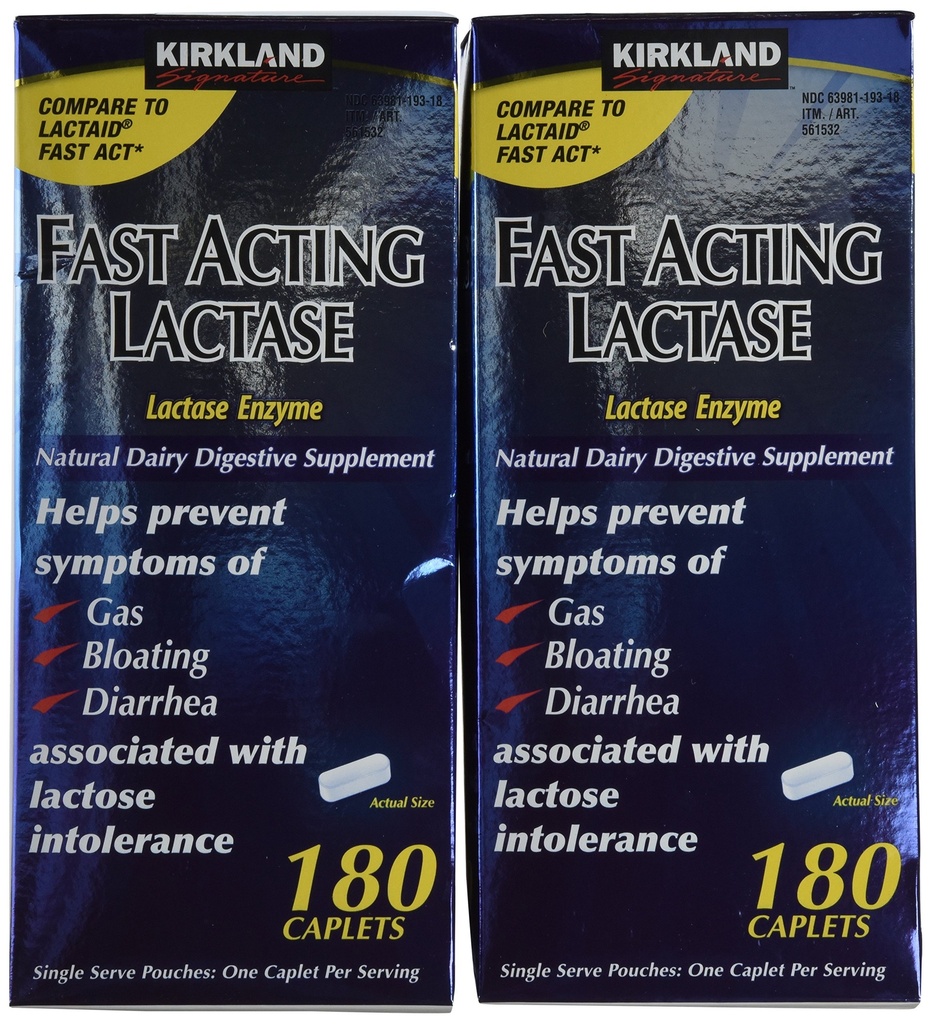 Kirkland 서명 빠른 행동 Lactase, (2 팩), 360 Ct 모자