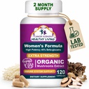 여성을 위한 암 과학 유기 Multivitamin - 버섯 보충교재 추출물 - Hormonal & Immune 지원 비타민 - 40% beta 포도당, 120의 캡슐을 가진 1,500mg 비 GMO Wellness Mushroom Complex