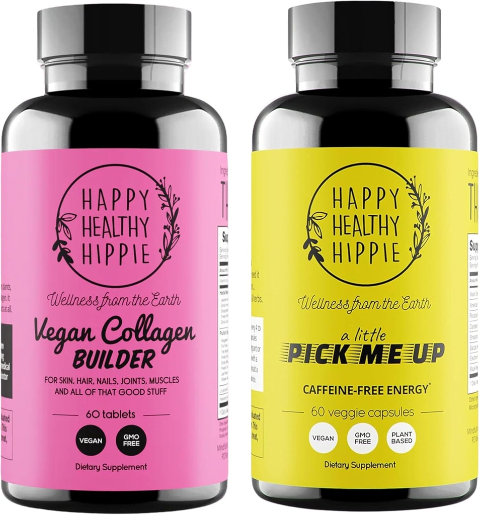 행복한 건강한 Hippie Pick Me Up Natural Energy Pills & Vegan Collagen Builder