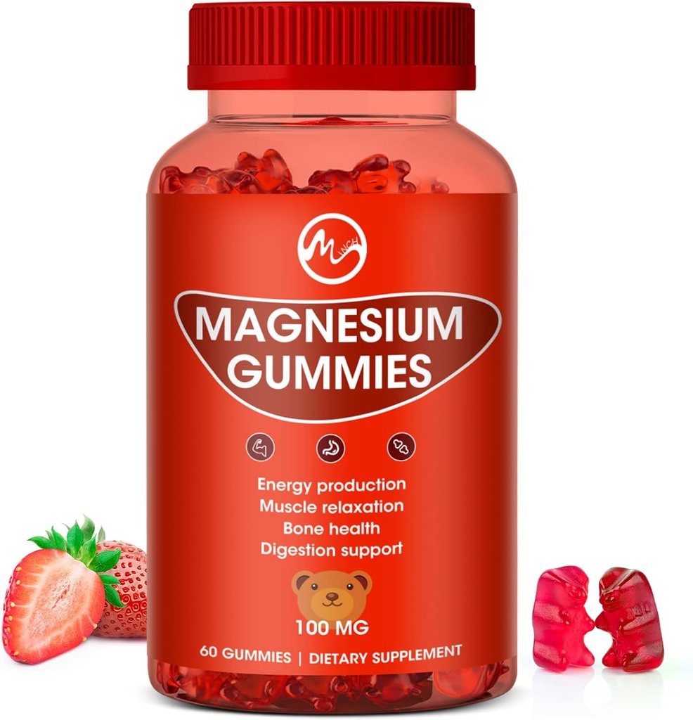 마그네슘 Gummies 100mg 고강도 - 과일 풍미 거미 곰, 건강한 무기물 보충교재는 근육, 에너지 & 소화를 승진시킵니다