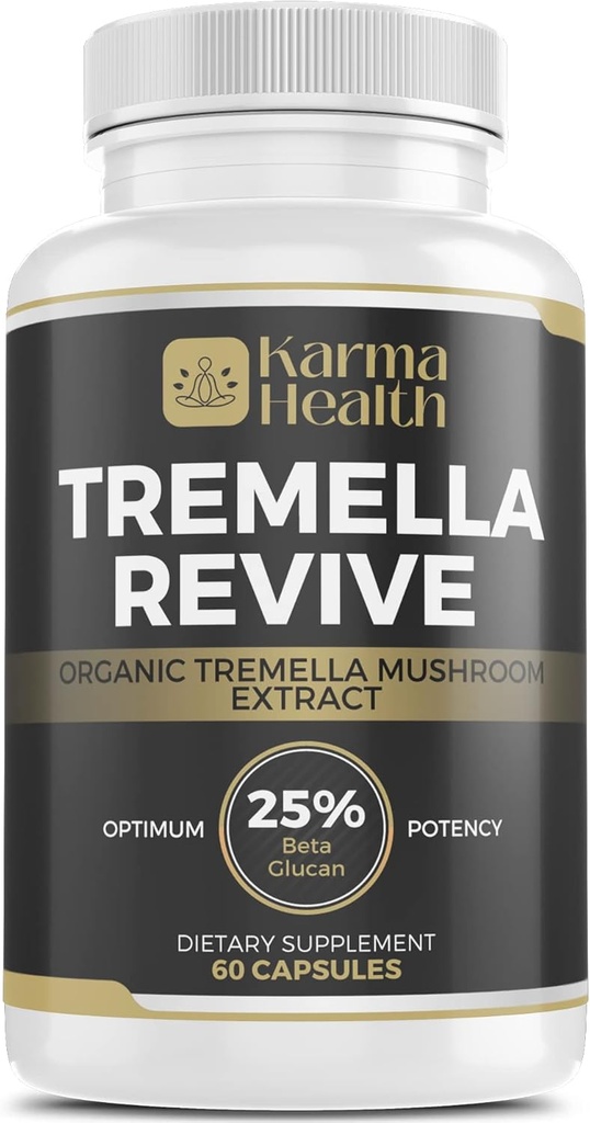 Tremella 버섯 분말 캡슐 - 압축 백색 눈 버섯 분말 보충교재 - 25% beta Glucan 내용, Vegan & GMO는 해방합니다. 눈 버섯 유기 보충교재