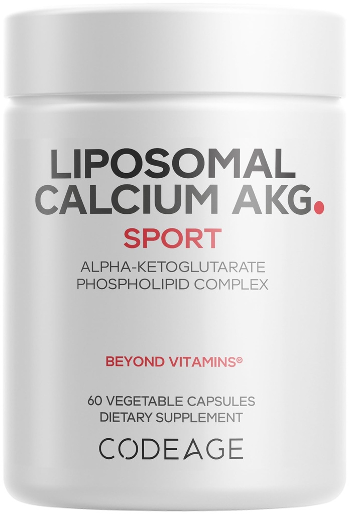 Codeage Liposomal 칼슘 AKG 보충교재 - 칼슘 알파 Ketoglutarate - 2-Month 공급 - Liposomal 납품 - 1개의 캡슐 서빙 당 - 비 GMO, 글루텐 자유로운 - 60의 캡슐