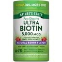 자연의 진실 Biotin 5000mcg | 78 빠른 용해 정제 | 천연 베리 맛 | Vegan, Non-GMO, 글루텐 무료