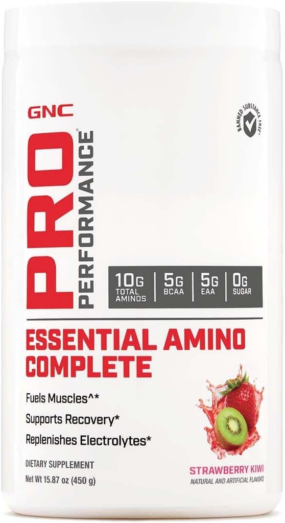 GNC Pro Performance Essential Amino Complete, Strawberry Kiwi, 15.87 온스, 근육 회복 지원