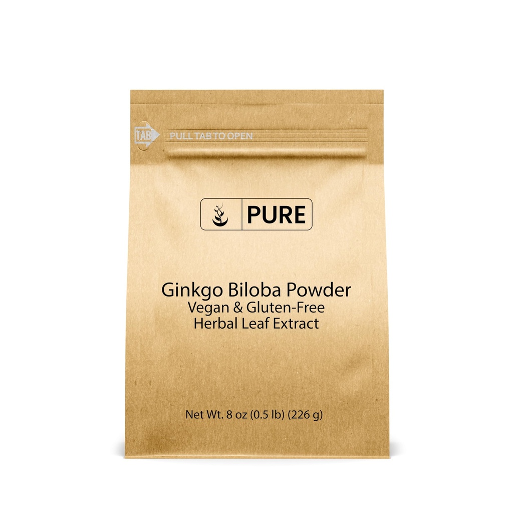 순수한 본래 성분 은행나무 Biloba 분말 (8개 oz) 항상 순수한, 충전물 또는 첨가물 없음, 확인되는 실험실