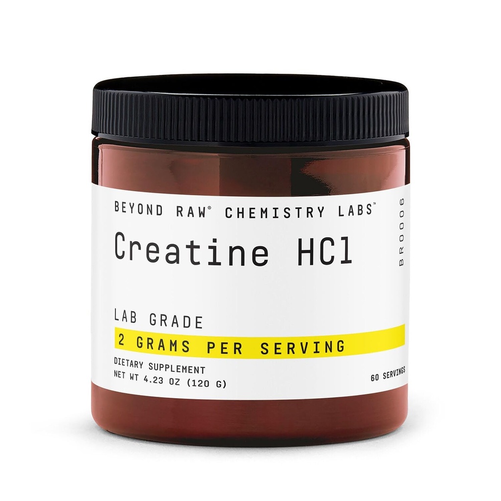 BEYOND RAW Creatine HCl 분말, 과학 Backed, 실험실 급료, 여성 & 남자를 위한 크레아틴, 근육 힘, 에너지 생산, 운동 성과, Cognitive 지원, 세포질 수화, 60의 서빙