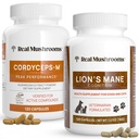 인간 (120ct)과 애완 동물 (120ct)에 대한 사자 Mane에 대한 실제 버섯 Cordyceps - 에너지, 활력 및 Cognition을위한 번들 - Vegan, Non-GMO, Gluten-Free, Grain-Free 버섯 추출물 보충제