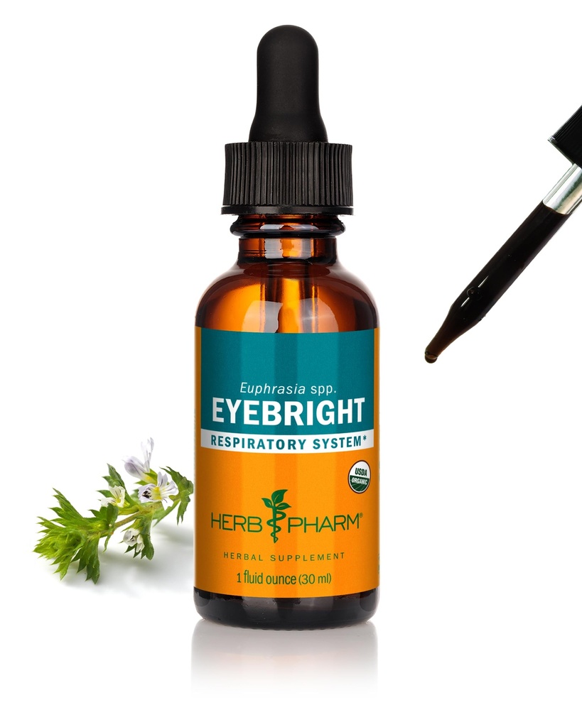 허브 Pharm Respiratory System Support 용 유기농 Eyebright 액체 추출물 - 1 Ounce, clear