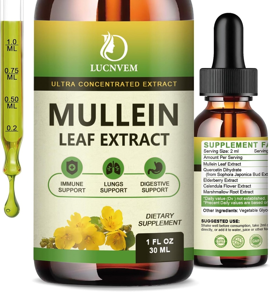 (2개의 팩) 98% 흡수 Mullein는 1개의 Mullein 잎 초본 혼합 추출물, Lungs Cleanse & Detox 및 Respiratory Lung 건강을 위한 자연적인 Lungs 지원 보충교재에 있는 Lungs, 강력한 5를 위해 낙관합니다
